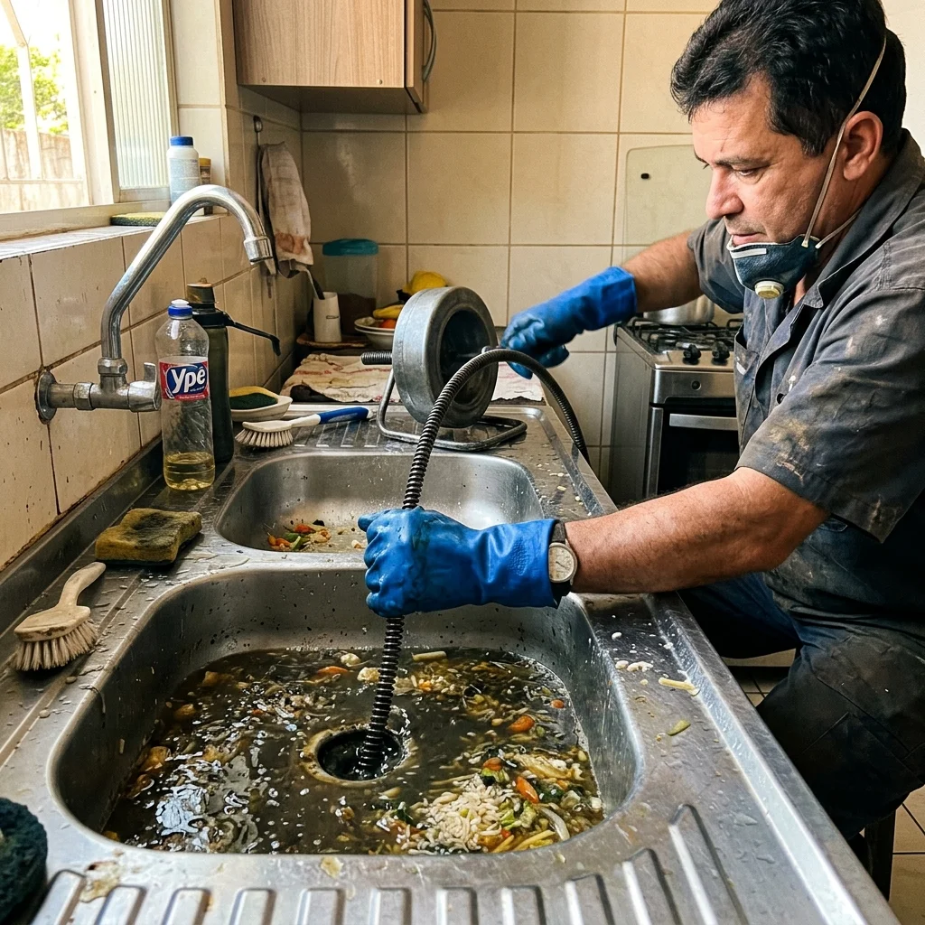 Desentupimento de pia de cozinha